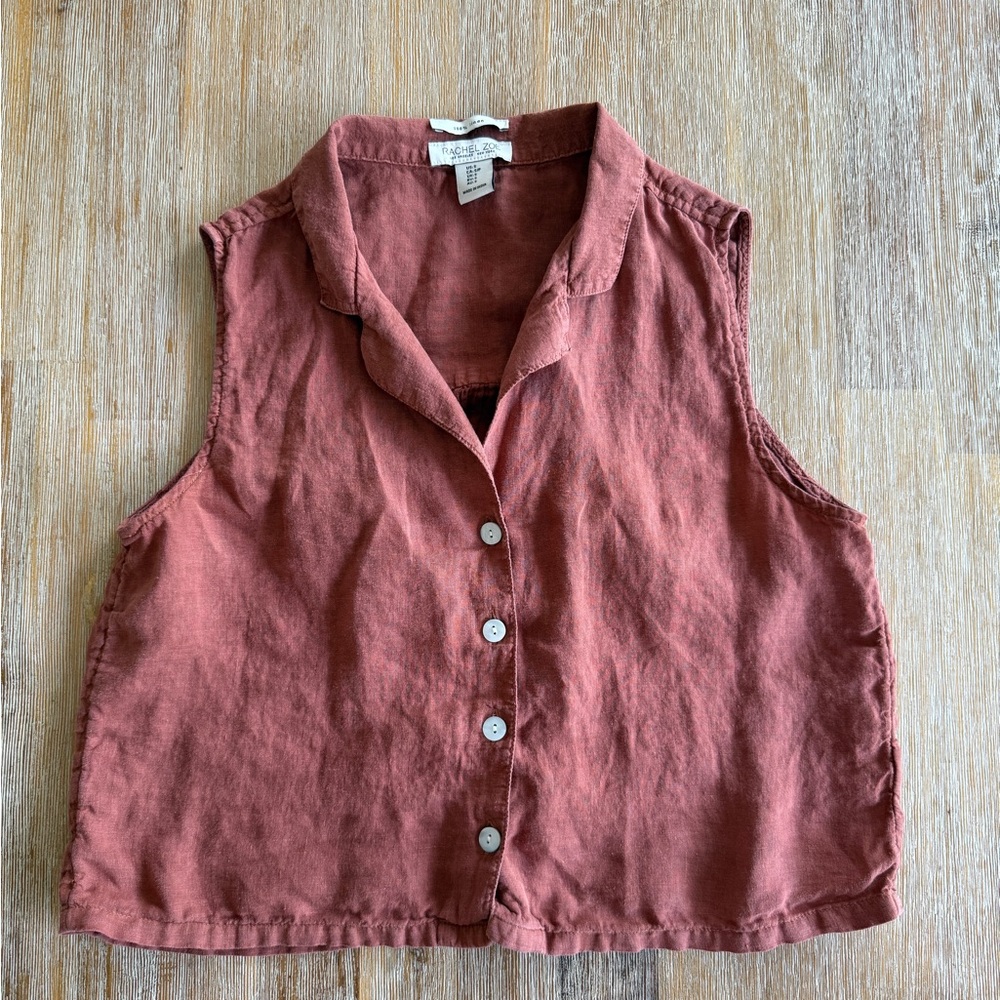 Rachel Zoe crop linen top